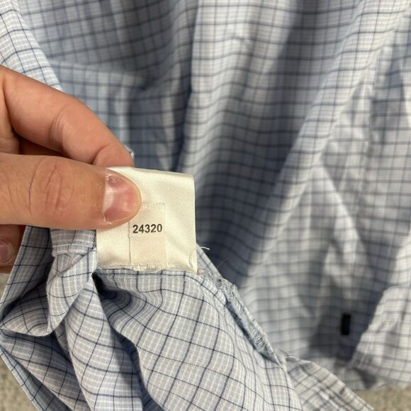 Simms Plaid Button Up Shirt Men's Large L Blue Fishing Breathable Cotton Blend - Picture 8 of 8